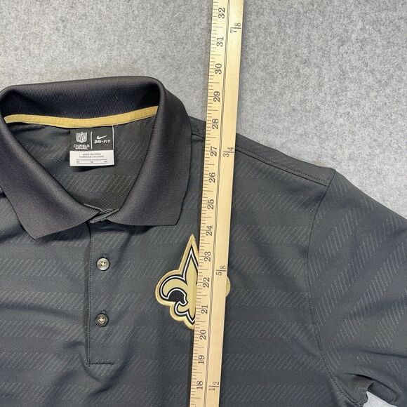 Nike Dri-Fit NFL New Orleans Saints Polo Shirt Men’s Medium Gray Golf Activewear - Picture 11 of 14